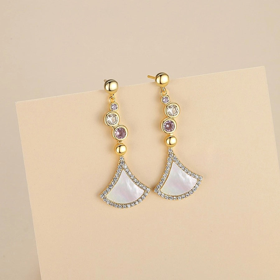 Elegant Simple Style Commute Geometric Copper Alloy Polishing Inlay Zircon K Gold Plated Women's Jewelry Set