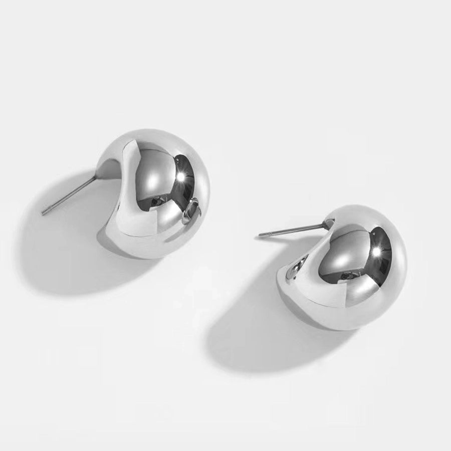 1 pair simple style geometric stainless steel metal ear studs