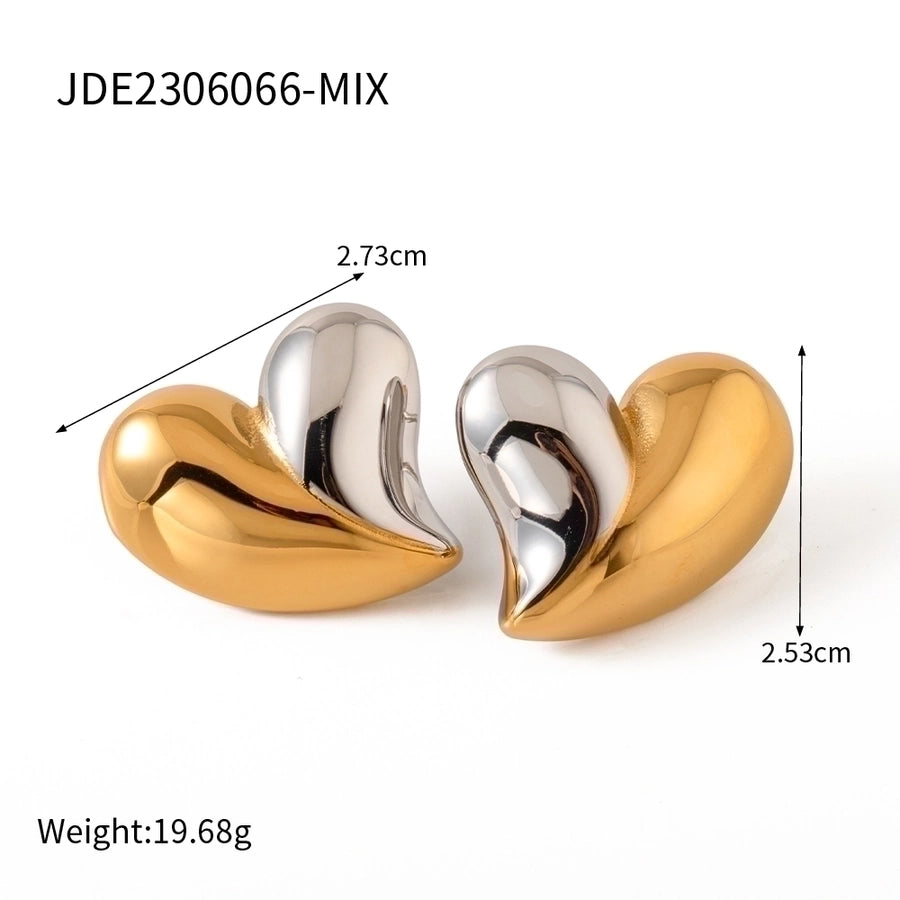 Jewelry IG Style Heart Shape Stainless Steel 18K Gold Plated Plating Necklace