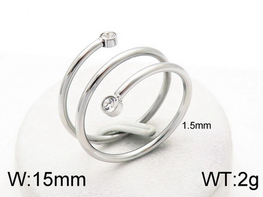 Jewelry Simple Style Geometric 304 Stainless Steel Zircon 18K Gold Plated Stainless Steel Rings