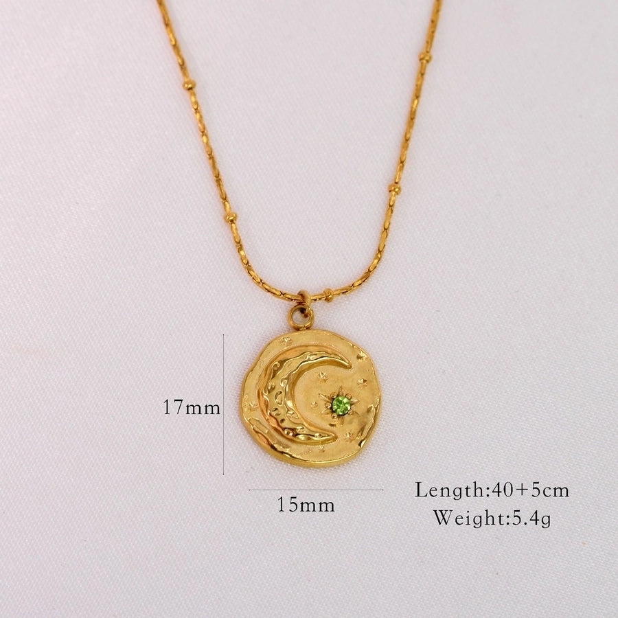 natural stone Titanium Steel IG Style Simple Style Inlay Geometric Natural Stone Rings Necklace