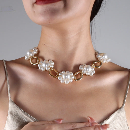 Elegant Retro Korean Style Round Plastic  Necklace