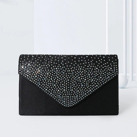 Women's black evening bag fashion clutch high-end banquet party banquet hot rhinestone evening bag bridesmaid bag