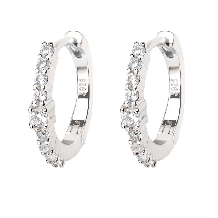 Foxi Classic Look round Zircon Inlaid 925 Sterling Silver Material Women's Gold Plated Ear Ring