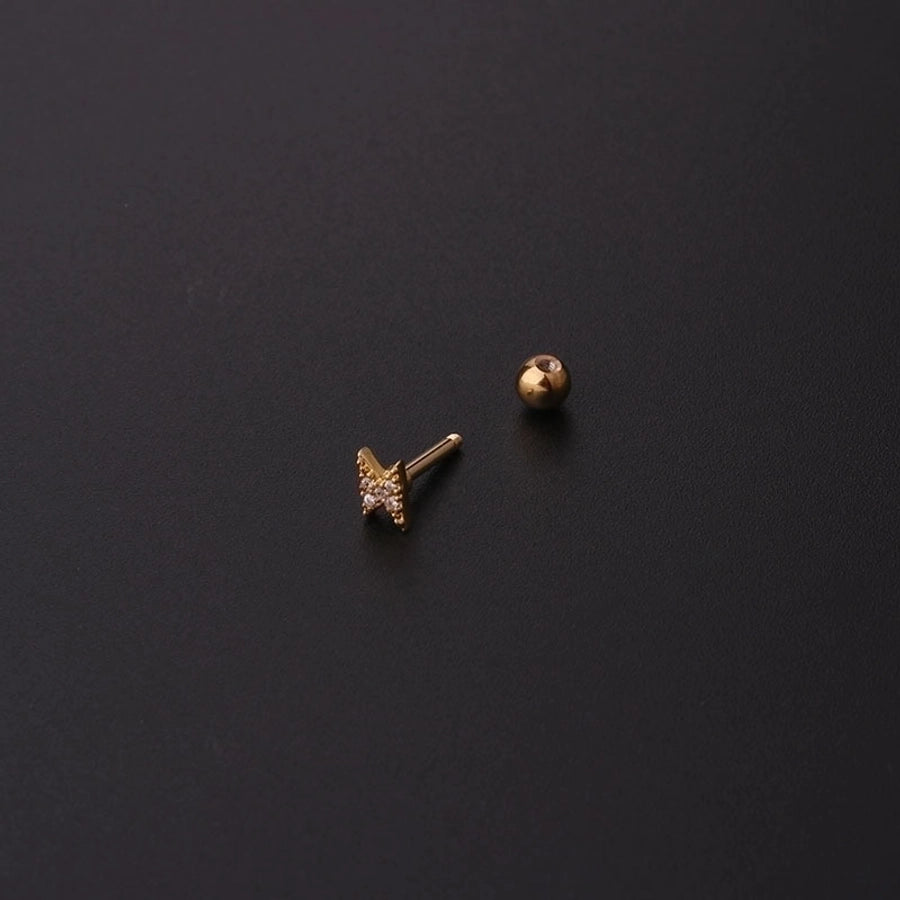 Ear Cartilage Rings & Studs Geometric 316L Stainless Steel Copper Plating