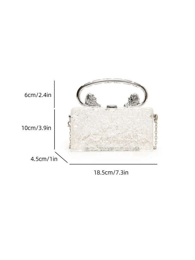 Gold Silver Rose Red Arylic Solid Color Square Evening Bags