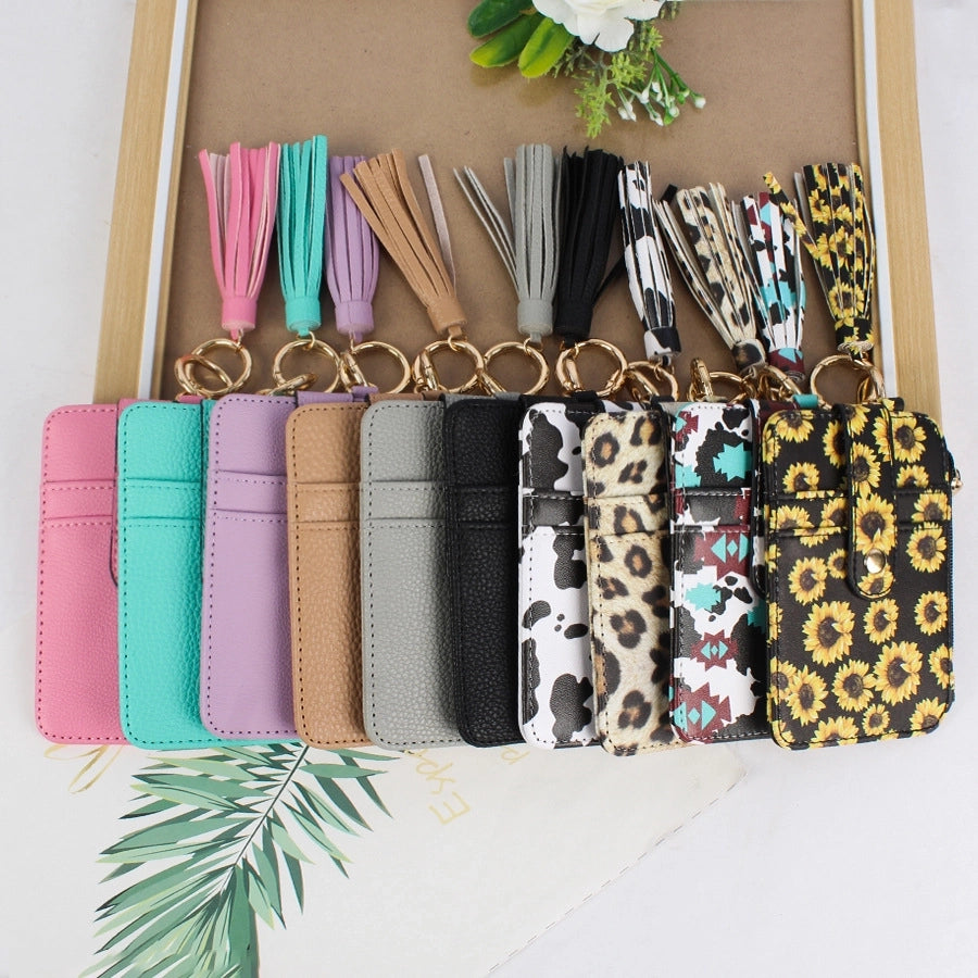 Women's Leopard Pu Leather Open Card Holders