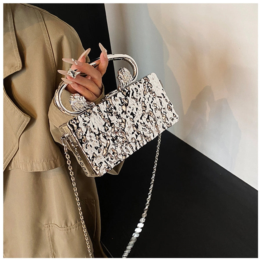 Gold Silver Rose Red Arylic Solid Color Square Evening Bags