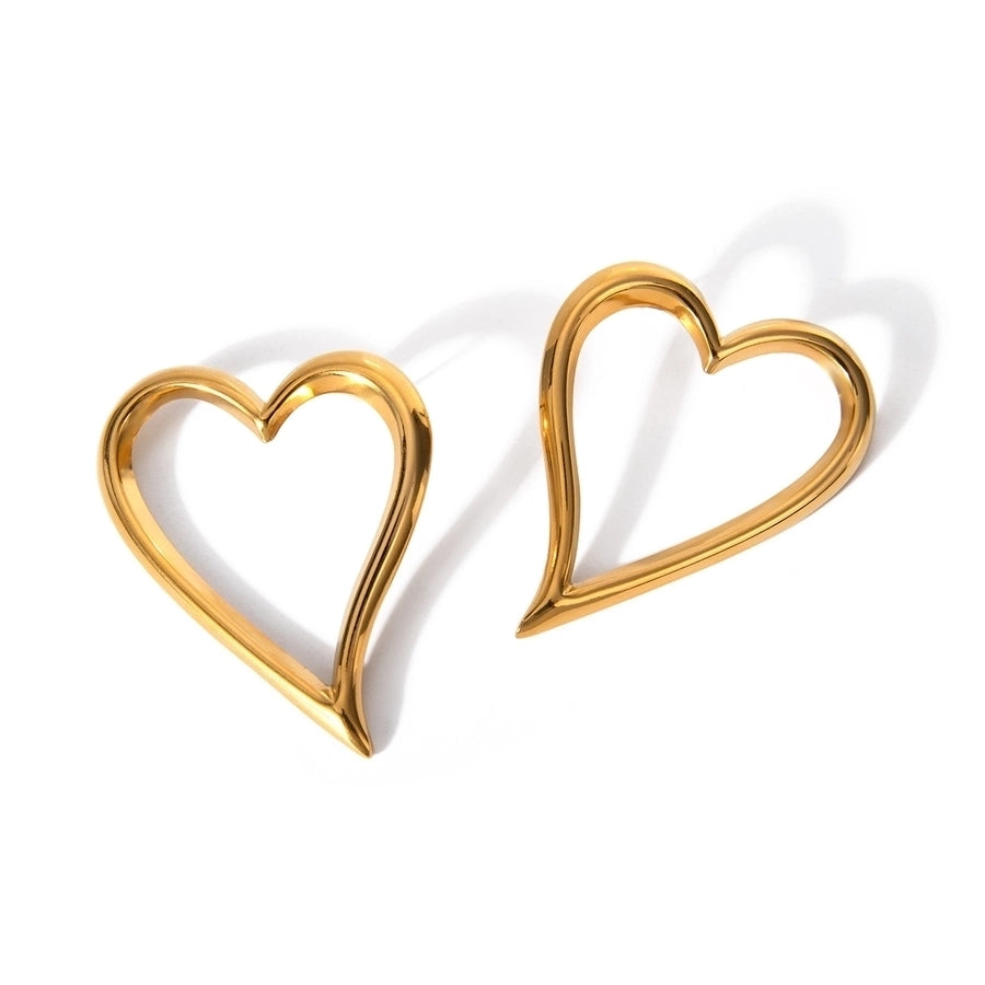 Jewelry IG Style Basic Classic Style Heart Shape 304 Stainless Steel 18K Gold Plated Plating Earrings Necklace
