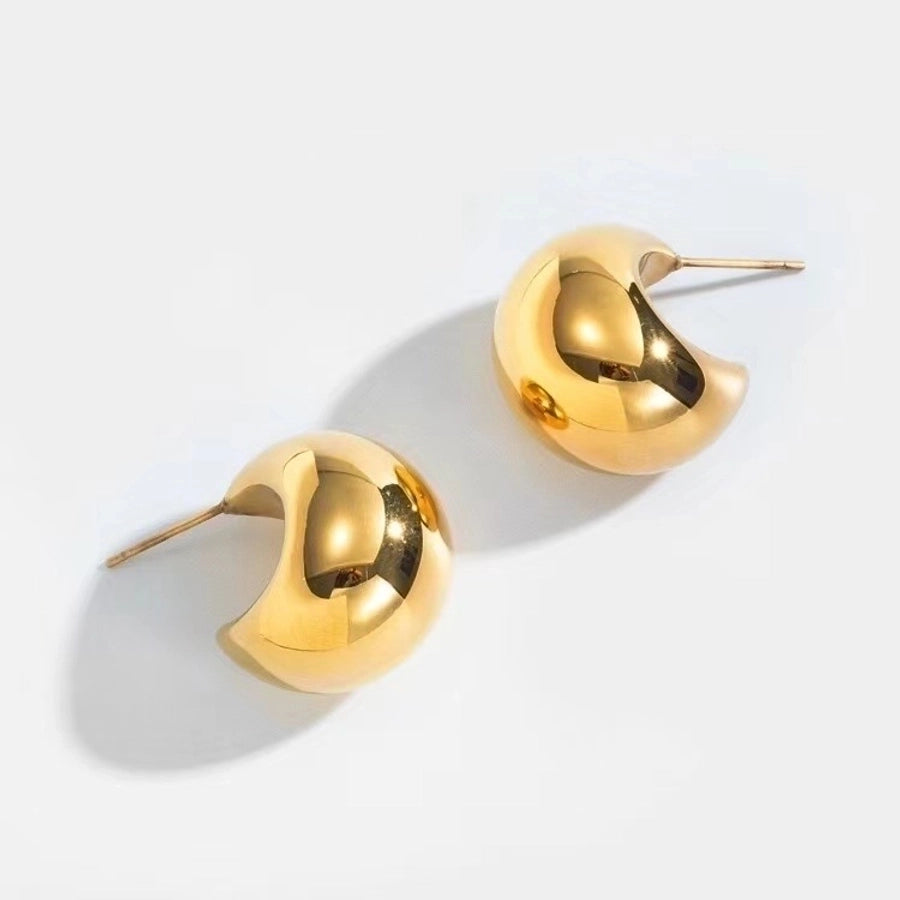 1 pair simple style geometric stainless steel metal ear studs