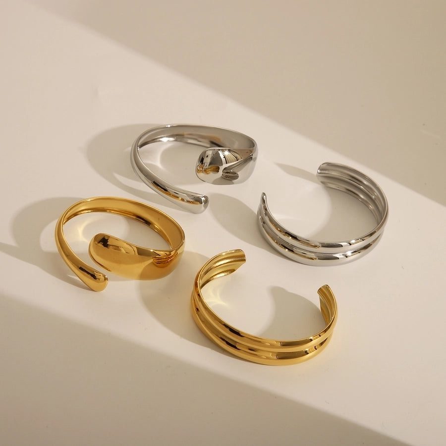 Casual Classic Style Commute Solid Color 14K Gold Plated 304 Stainless Steel  Bangle