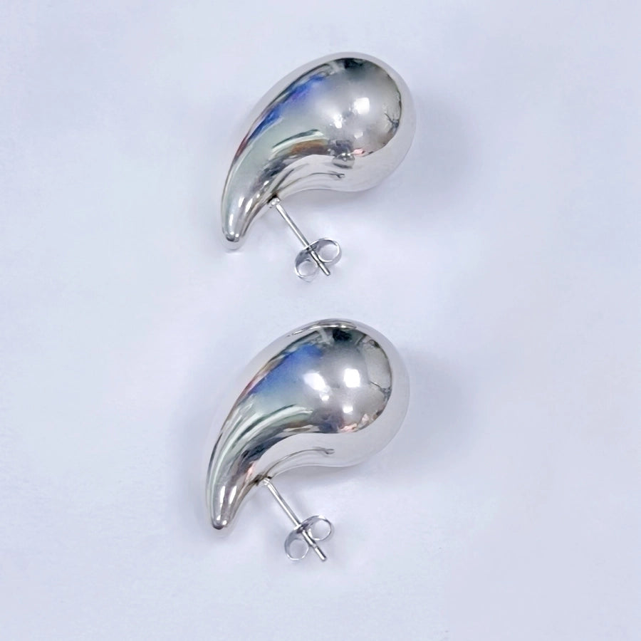 1 Pair Simple Style Water Droplets Plating 304 Stainless Steel 18K Gold Plated Ear Studs