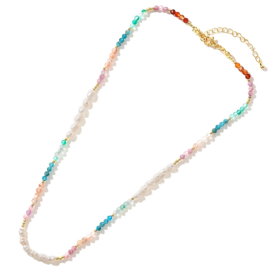 Elegant Simple Style Streetwear Geometric natural stone Mother pearl shellfish Necklace In Bulk