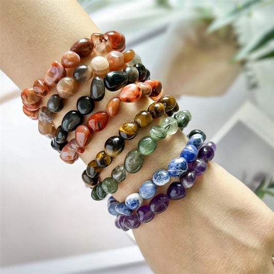 ethnic style geometric natural stone beaded bracelets
