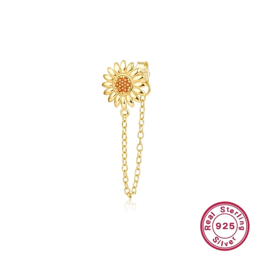 1 piece simple style classic style flower snake lightning plating inlay sterling silver zircon 18k gold plated white gold plated drop earrings