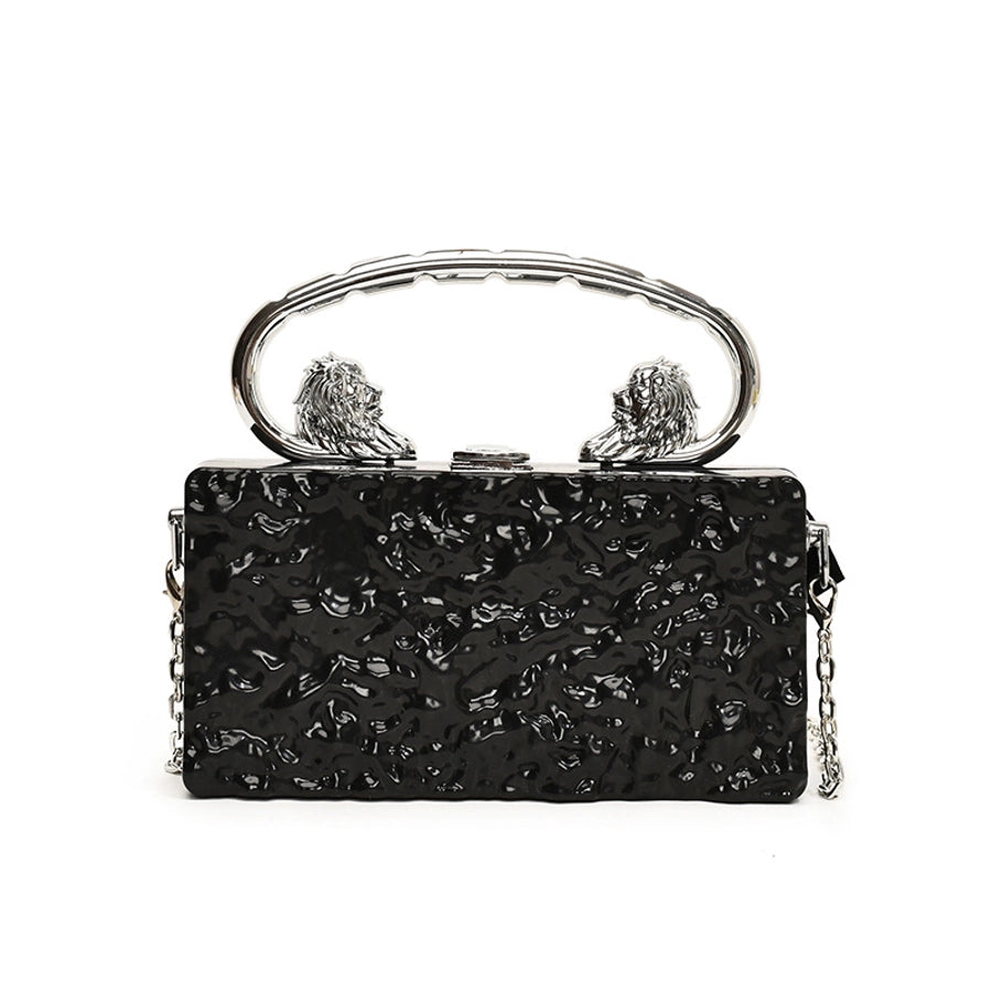 Gold Silver Rose Red Arylic Solid Color Square Evening Bags