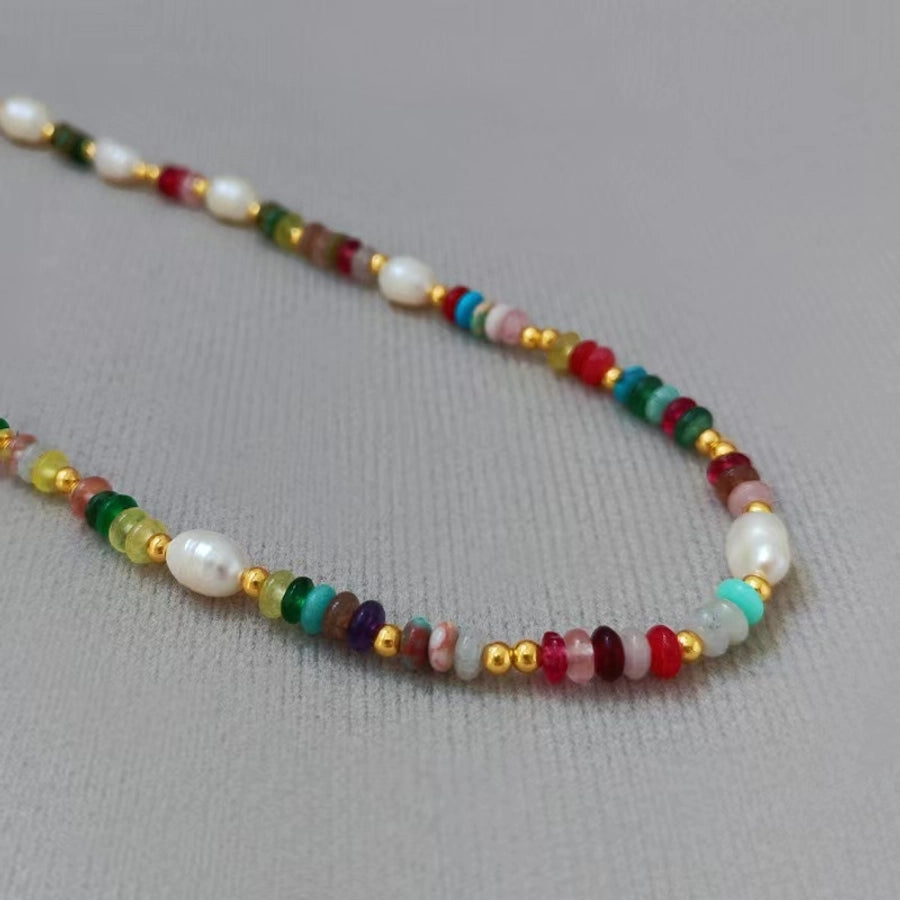Cute Sweet Colorful 304 Stainless Steel Natural Pearl natural stone Bracelets In Bulk