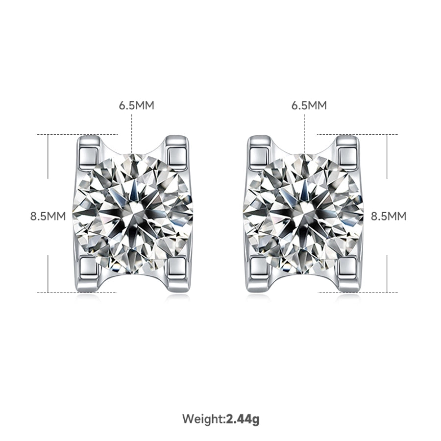 Elegant Princess Sweet Geometric Sterling Silver Inlay Zircon Rhodium Plated Women's Earrings Necklace