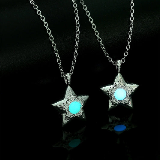 Novelty Simple Style Streetwear Star Moon Heart Shape Zinc alloy  Pendant Necklace