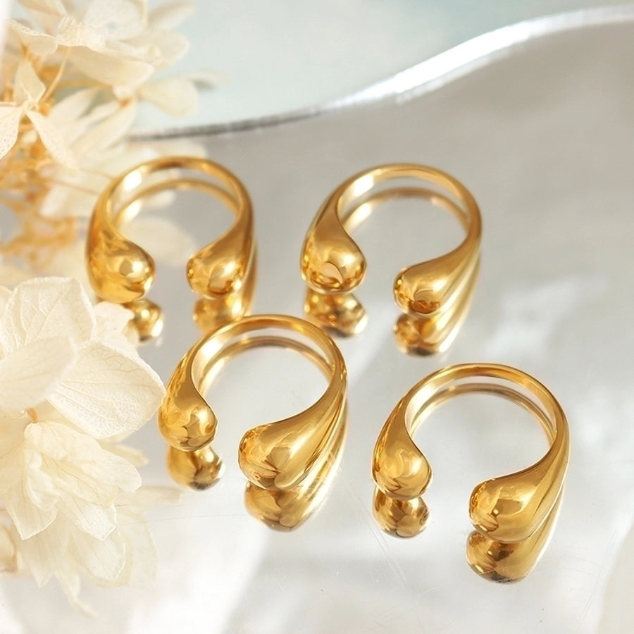 Jewelry Simple Style Irregular Geometric 304 Stainless Steel 18K Gold Plated Gold Plated Open Ring