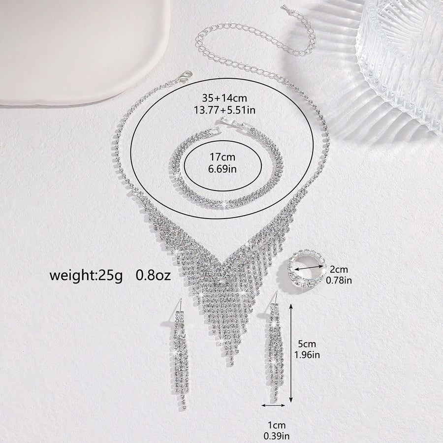 Bridal jewelry suit wedding necklace eardrops jewelry banquet dress accessories women's wedding suit