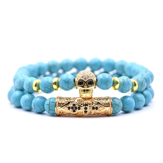 Fashion Skull natural stone No Inlaid Bracelets In Bulk