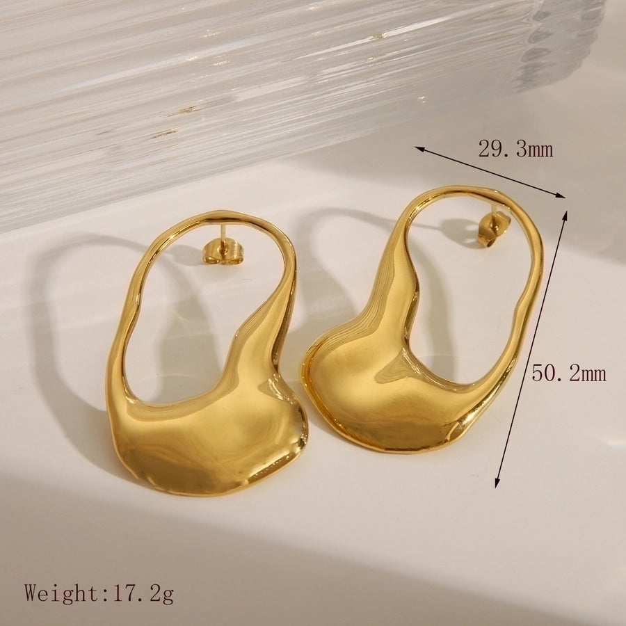 1 Pair Exaggerated Luxurious IG Style Solid Color 304 Stainless Steel 18K Gold Plated Ear Studs