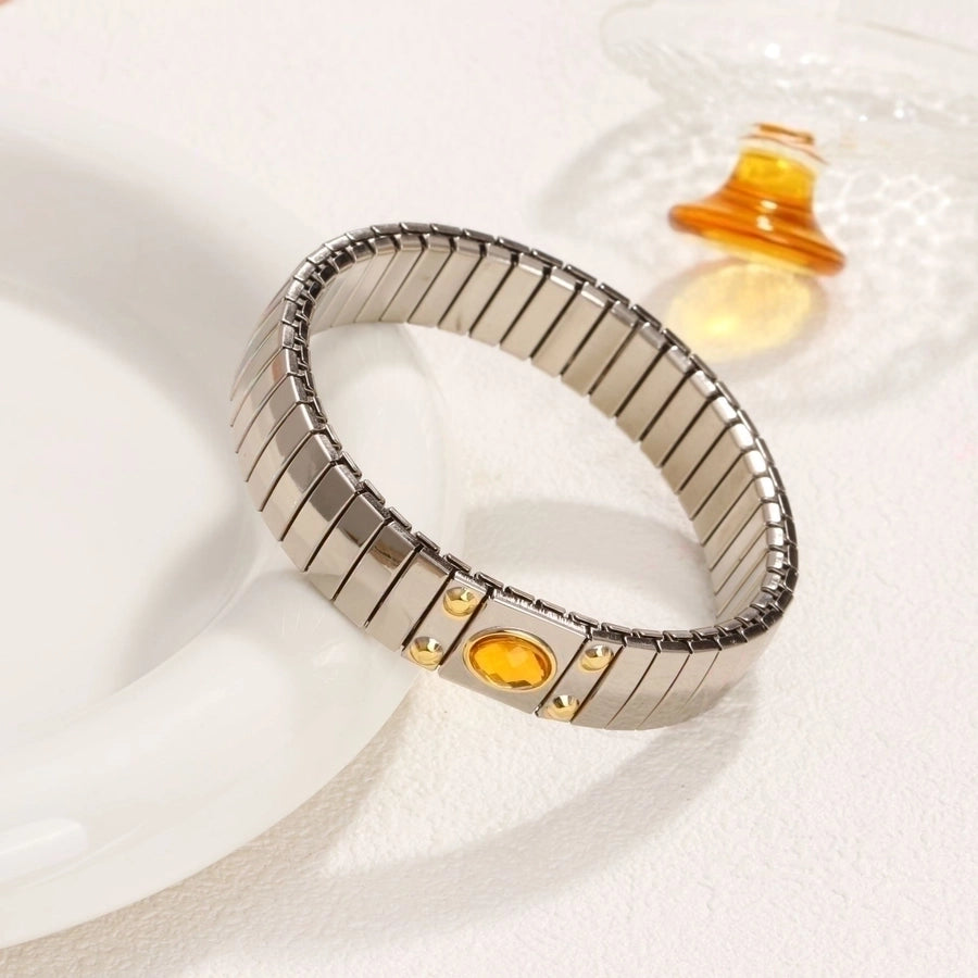 Casual Retro Star Heart Shape 304 Stainless Steel Zircon wristband In Bulk