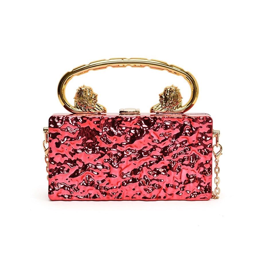 Gold Silver Rose Red Arylic Solid Color Square Evening Bags