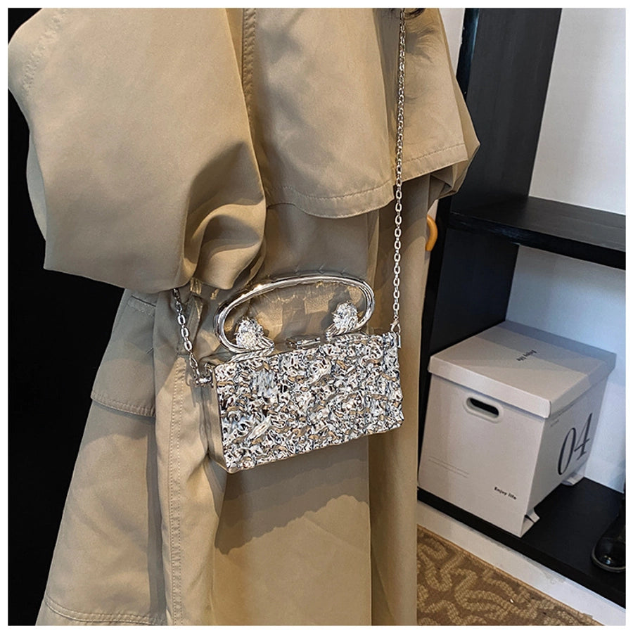 Gold Silver Rose Red Arylic Solid Color Square Evening Bags