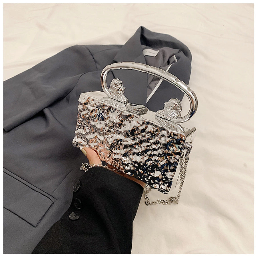 Gold Silver Rose Red Arylic Solid Color Square Evening Bags