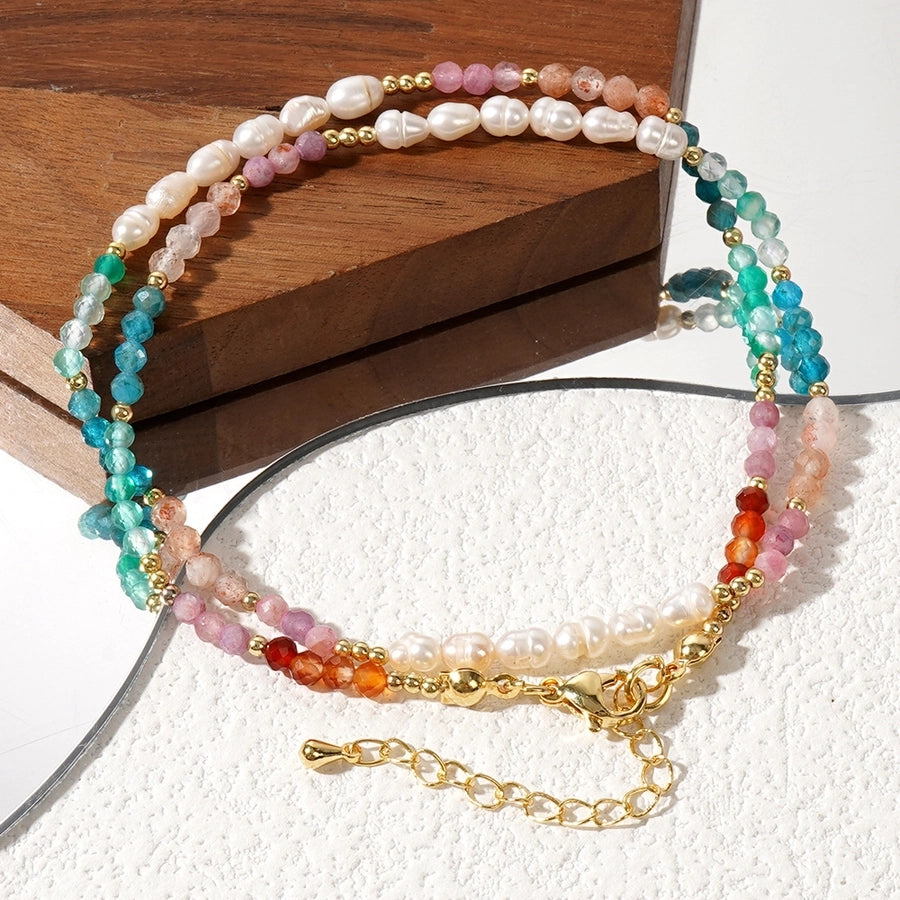 Elegant Simple Style Streetwear Geometric natural stone Mother pearl shellfish Necklace In Bulk