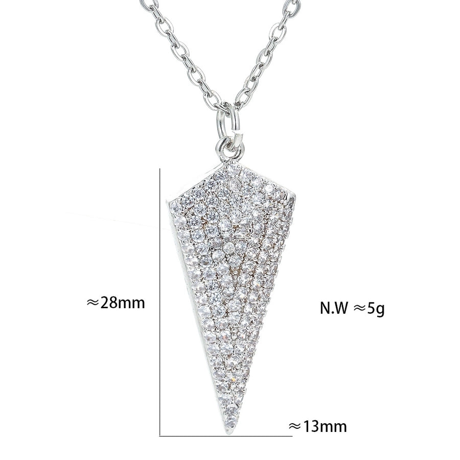 fashion copper arrow pendant micro-inlaid zircon full zircon necklace