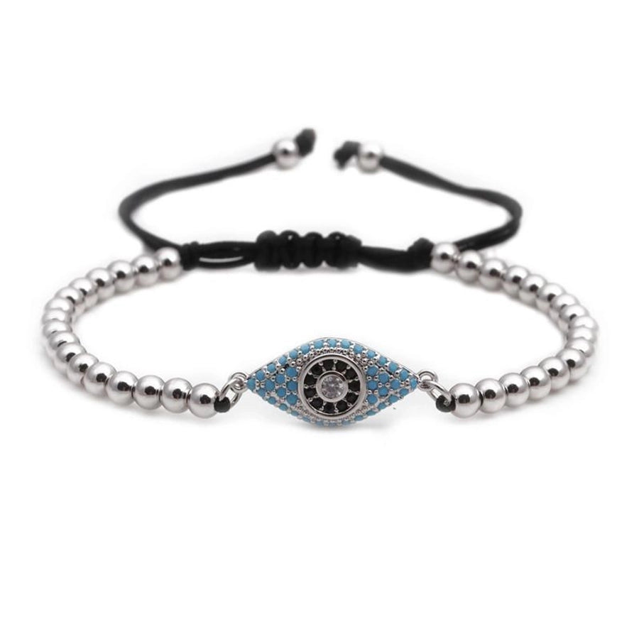 unisex geometry  color zirconium eye bead weaving titanium steel bracelets & bangles yl190506120476