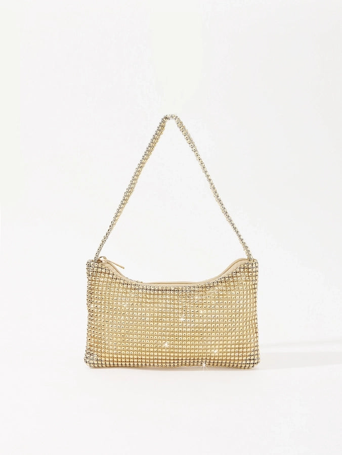 women's plastic solid color classic style square zipper shoulder bag