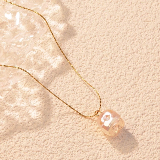 Jewelry Fairy Style Elegant Streetwear Flower 304 Stainless Steel Plastic 18K Gold Plated Chain Inlay Pendant Necklace