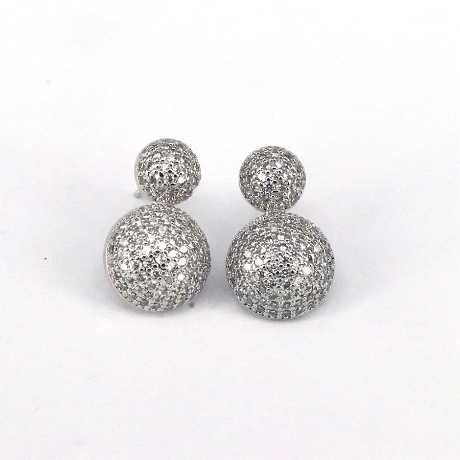 1 pair ig style simple style round water droplets heart shape plating inlay copper zircon 18k gold plated silver plated ear studs