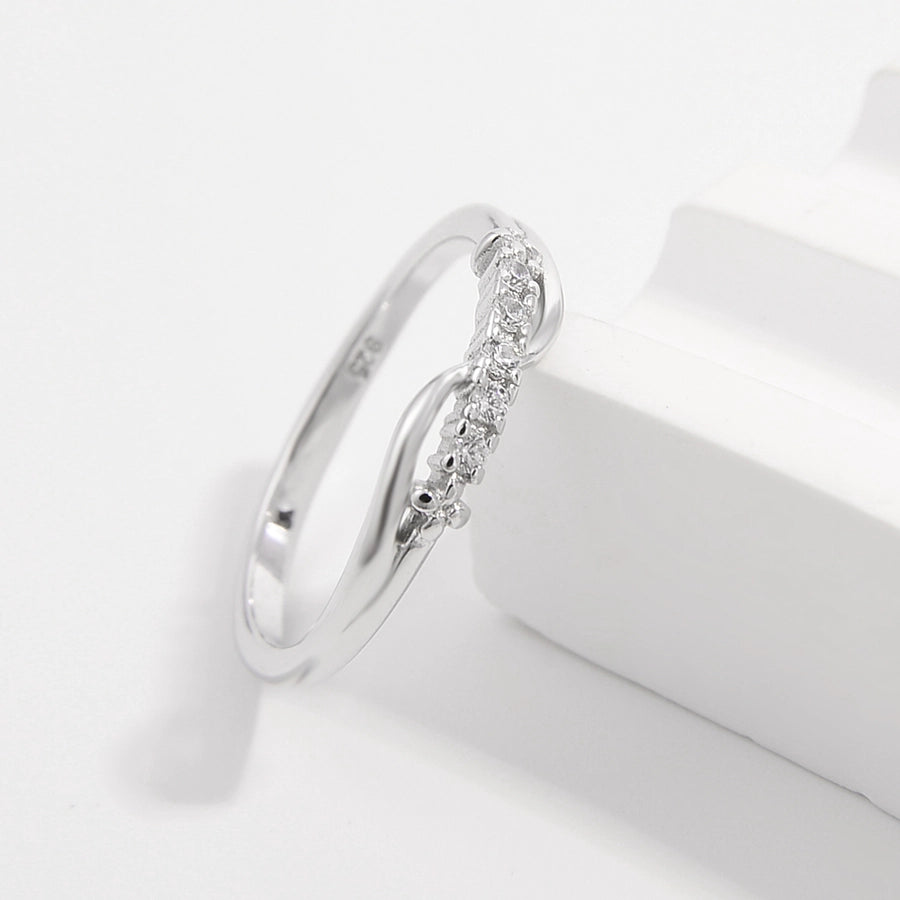Sterling Silver White Gold Plated Simple Style Classic Style Plating Inlay Infinity Lightning Zircon Rings