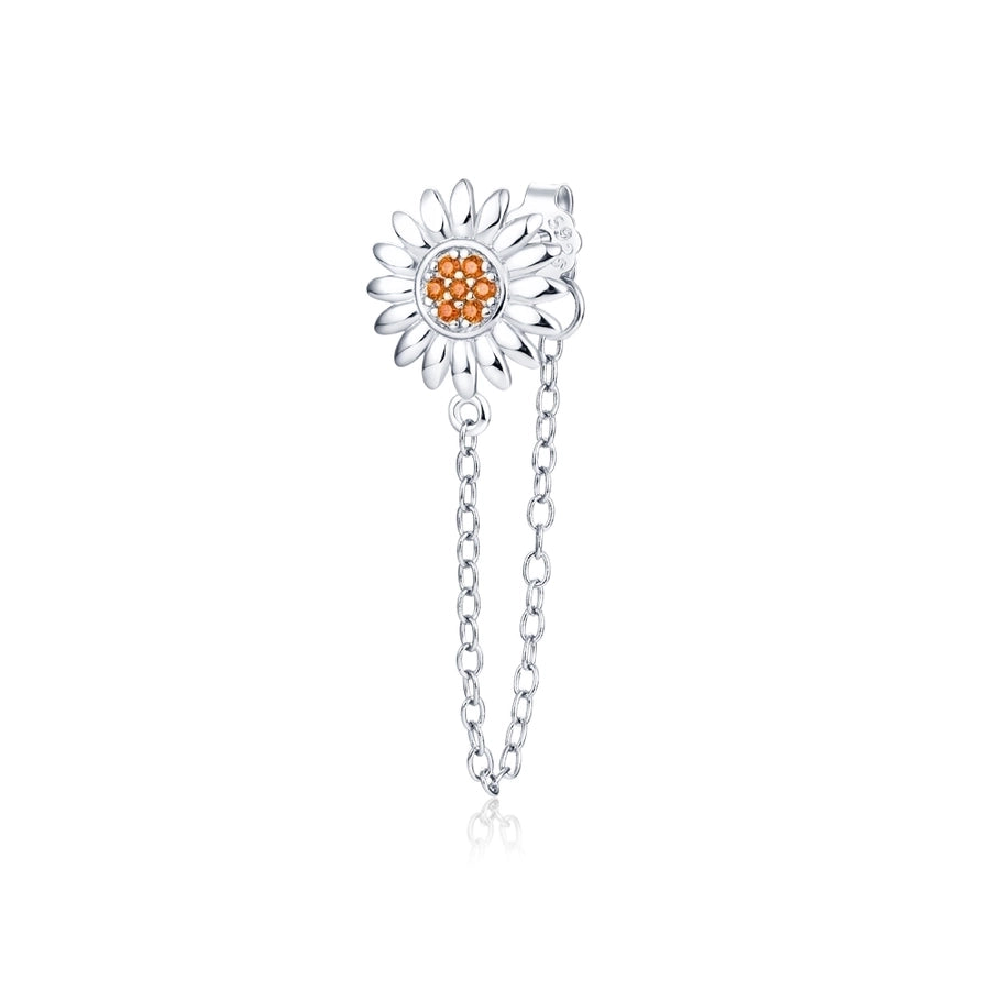 1 piece simple style classic style flower snake lightning plating inlay sterling silver zircon 18k gold plated white gold plated drop earrings