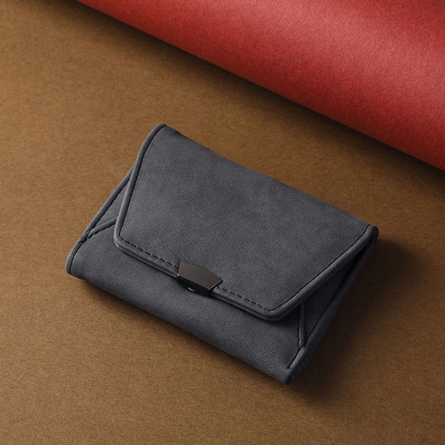 Short Small Wallet TikTok hot Women's Vintage Frosted Leather Niche Design Coin Purse Card Holder One Small Wallet