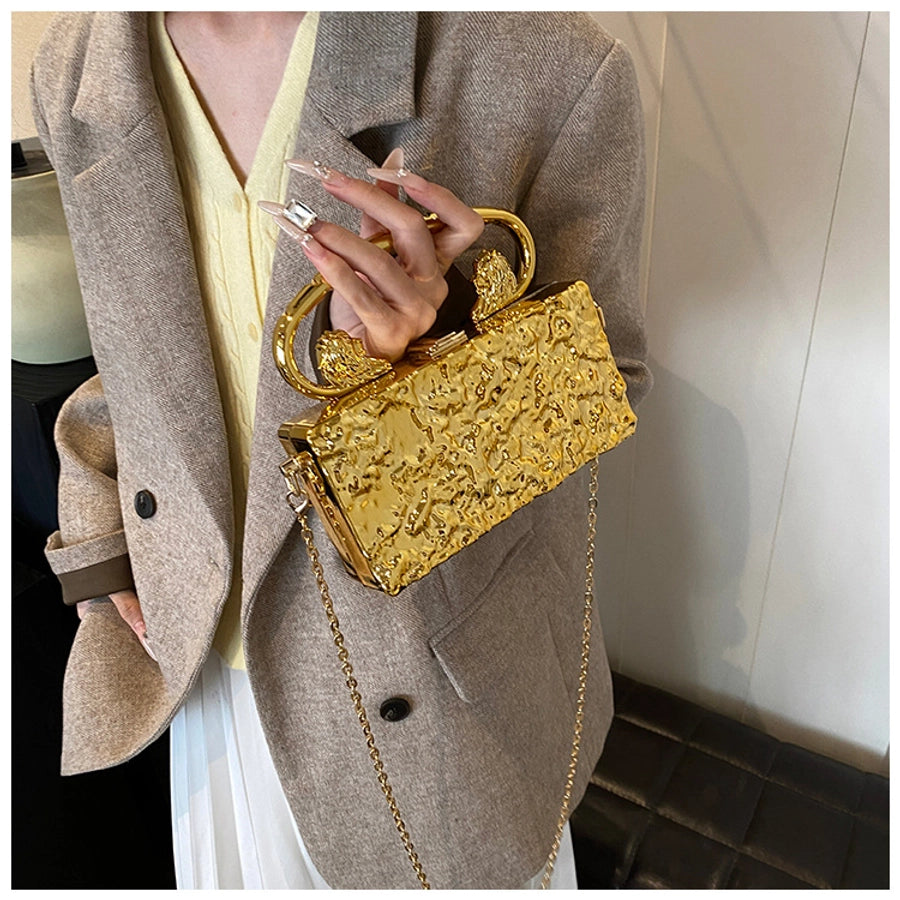 Gold Silver Rose Red Arylic Solid Color Square Evening Bags