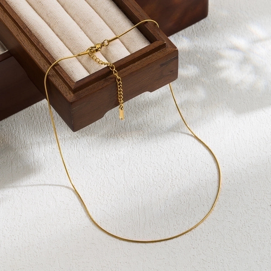 Jewelry Casual Simple Style Solid Color 304 Stainless Steel Plating Necklace