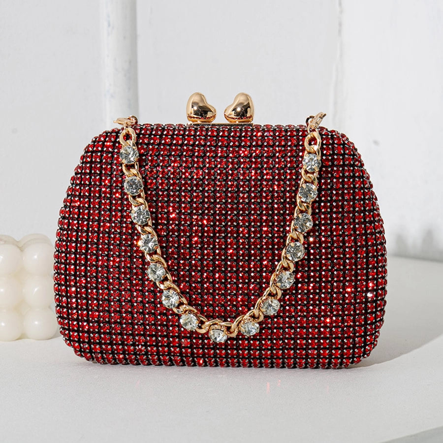 Silver Black Red Pu Leather Solid Color Square Evening Bags