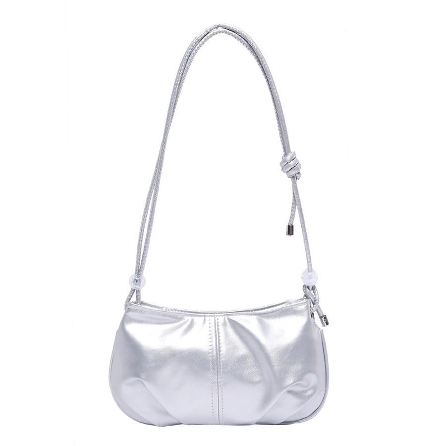 Women's Pu Leather Solid Color Streetwear Pillow Shape Zipper Crossbody Bag