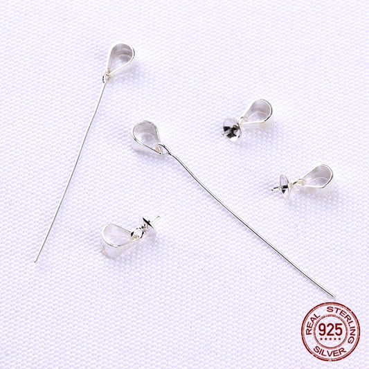 1 Piece Sterling Silver Solid Color Clipped button