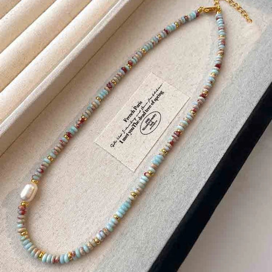 natural stone Freshwater Pearl Simple Style Beaded Geometric Necklace
