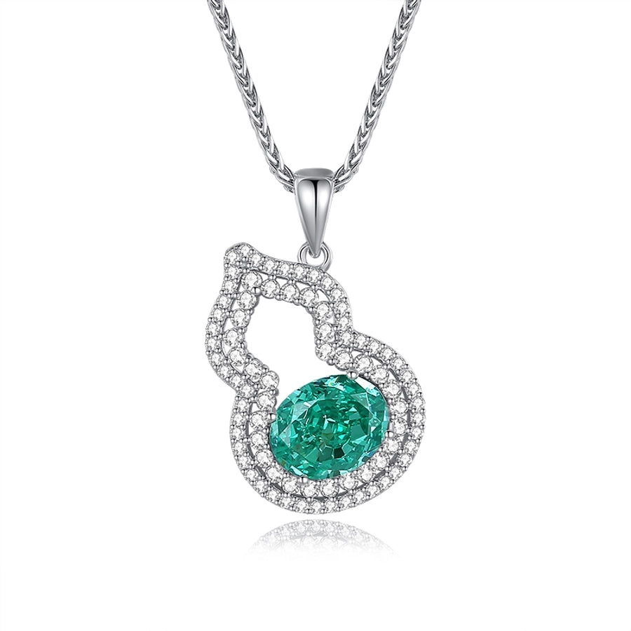 Simple Style Shiny Gourd Lab-grown Diamonds High Carbon Diamond Sterling Silver Pendant Necklace