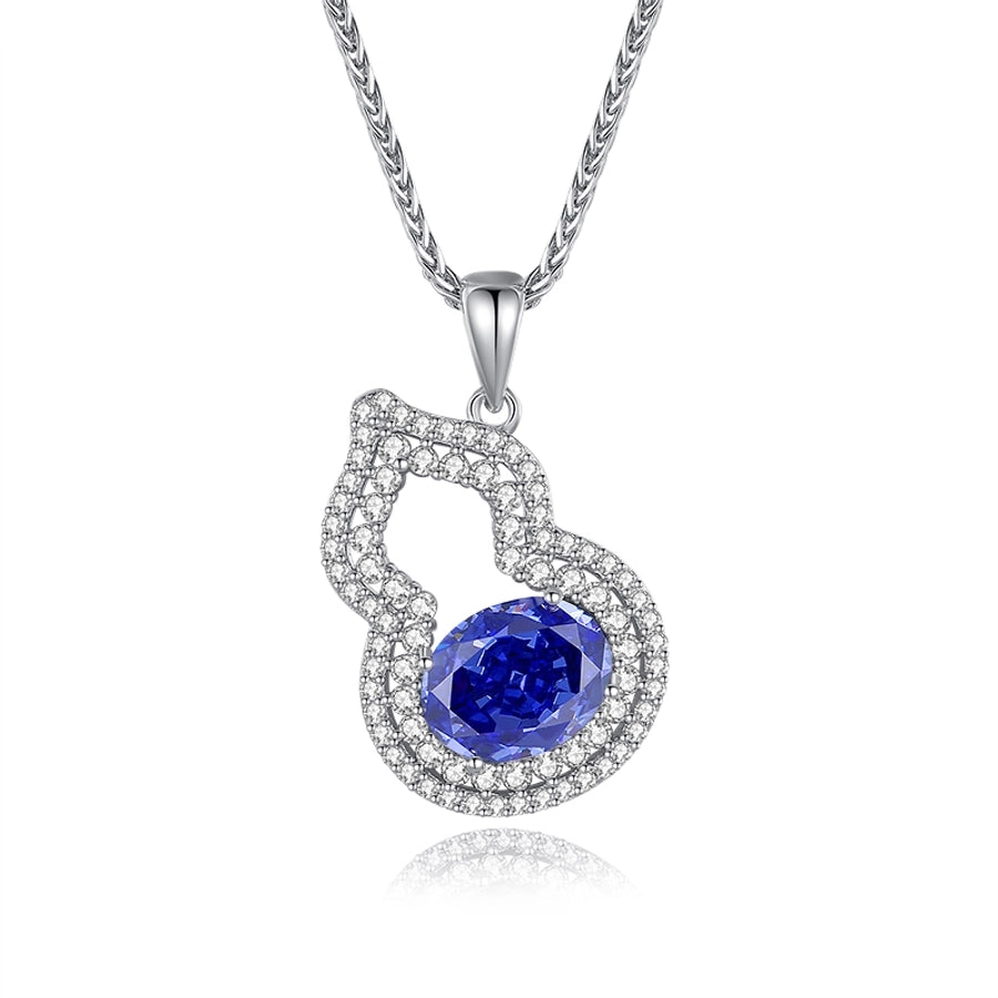 Simple Style Shiny Gourd Lab-grown Diamonds High Carbon Diamond Sterling Silver Pendant Necklace