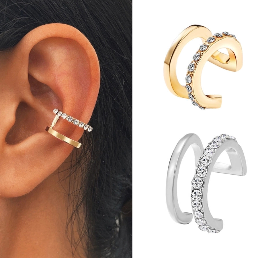 jewelry vintage style geometric alloy inlaid crystal earrings