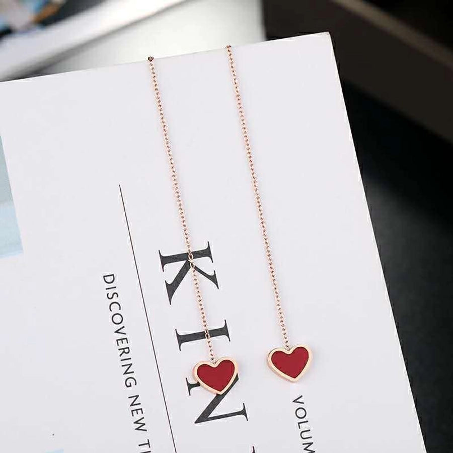 1 pair elegant star tassel heart shape inlay alloy artificial pearls rhinestones glass earrings